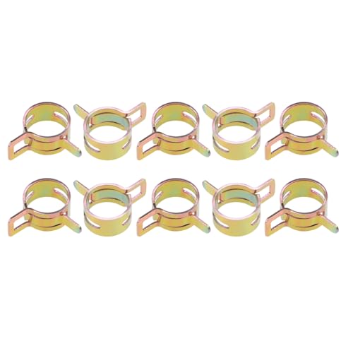10 clips de manguera, abrazaderas de manguera de acero de resorte de 65 Mn, clips ajustables para tubería de agua, tubo de drenaje de aire, cierre de vacío (M16)
