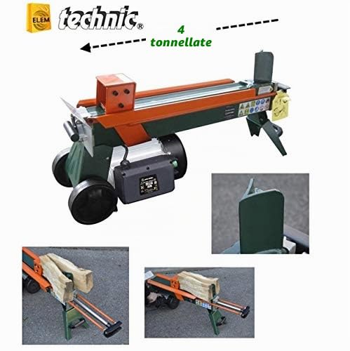 GrecoShop FB1500 Spaccalegna Orizzontale Elettroidraulico 5T 1500W Garden