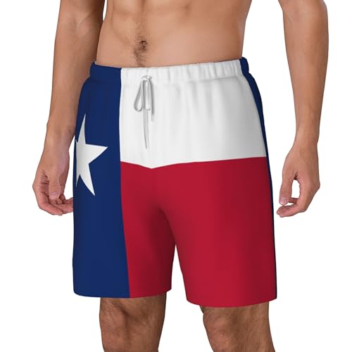 Mens Swim Trunks with Compression Liner Beach Board Shorts Quick Dry Swim Shorts -Flag of Texas3