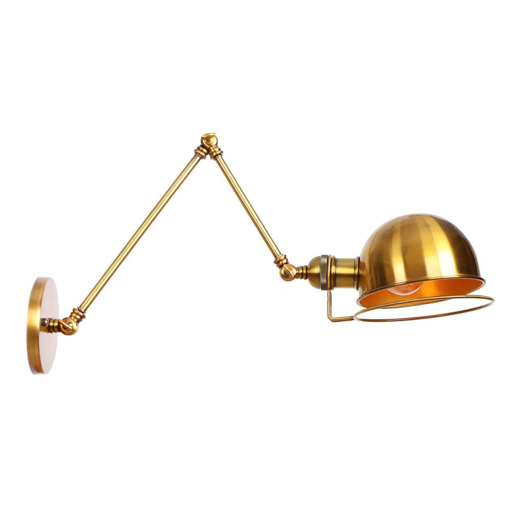 FYZDLAOR Antique Vintage Wall Sconces, Hardwired Industrial Wall Sconce,Lighting Industrial Vintage Style 1 Light Wall Sconces Adjustable Swing Arm Wall Sconce（E27）