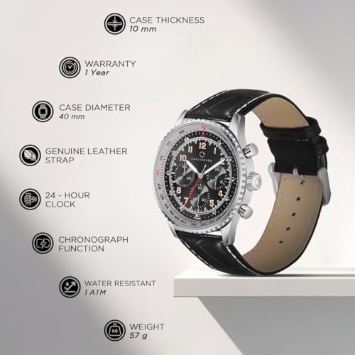 Image of Carlington Legacy Series Analog Wrist Watches with Chronograph & Premium Leather Strap for Men - CT 9988