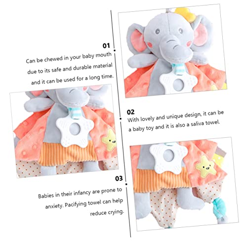 SUPVOX Burp Towel Doll Soft and Blanket Adorable Elephant Design for Soothing and Playtime Interactive Companion for Newborns3