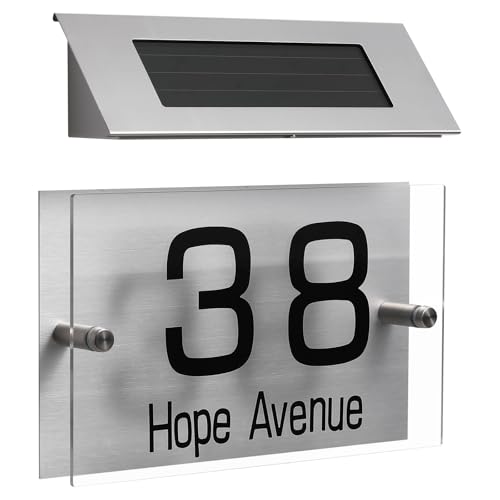 Plaque numéro de maison solaire pour éviter les erreurs de livraison avec lampe LED