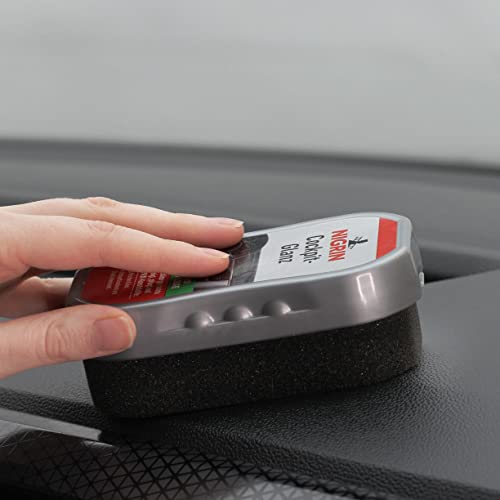 NIGRIN Cockpit-Glanz Silikonschwamm, schnelle und einfache Pflege, bringt frischen Glanz, 1 Stück, Schwarz