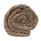 ハグラビ ウェイトブランケット 加重ブランケット 重いふとん 【1年中使えて丸洗い可能】リバーシブル 秋冬あたたかい マイクロファイバー素材 夏はヒンヤリ冷感 レーヨン素材 約6.8Kg モカブラウン Sサイズ 122cmX198cm