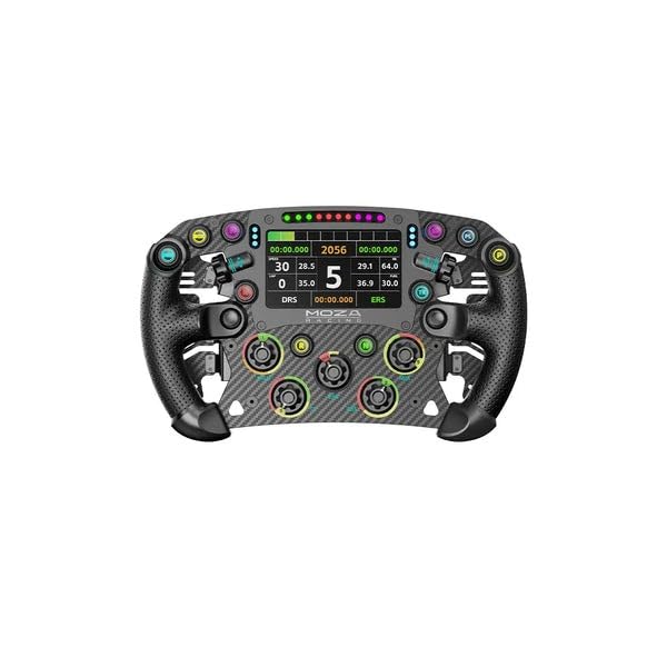 Volante simulatore guida Moza Racing RS068 FSR2 Formula Wheel | Wheel mit 4,3 Zoll HD Touchscreen, 6-Paddle-System RGB Shift Lights Aluminium Quick Release Programmierbaren Bedienelementen