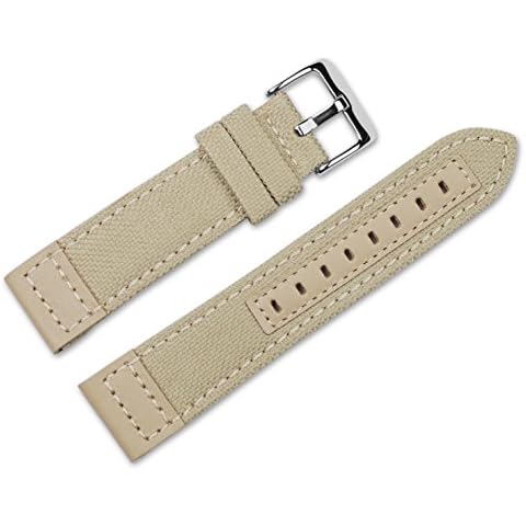 Correa de repuesto de nailon y piel para reloj de 20 mm Cover