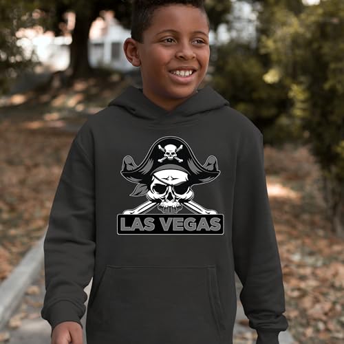 Raider Skull Straight Outta Las Vegas Youth-Sized Hoodie, Soft Fleece, Graphic Design2