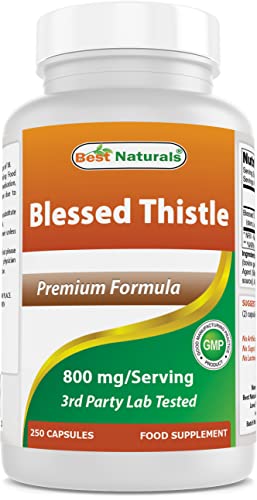 Image of Best Naturals Blessed Thistle Breastfeeding Lactation Capsules - 800mg/Serving - 250 Count