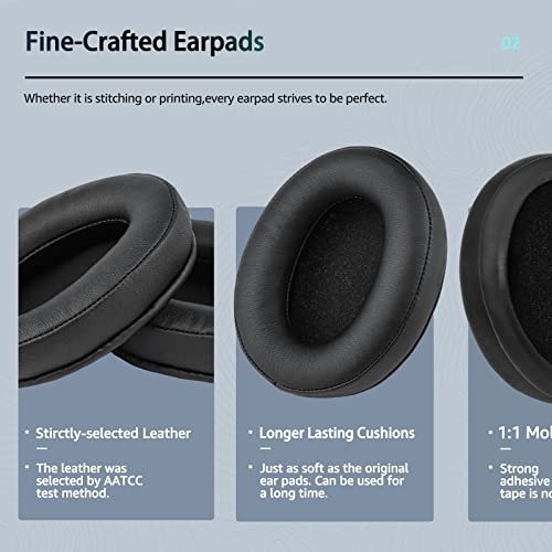 Wzsipod Premium Replacement Earpad For Audio Technica Ath Series Headphones, Compatible With Steelseries Arctic, Turtle Beach, Hyperx And Etc (Detail In List), Soft Pu Leather & Memory Foam (Black) #TOP3