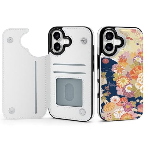 IPhone17 用 ケース 手帳型 和柄 花 和風 iPhone 17 用ケース アイフォン17用ケース PUレザー スマホケース カード収納 スタンド機能 おしゃれ 人気 財布型 ワイヤレス充電対応