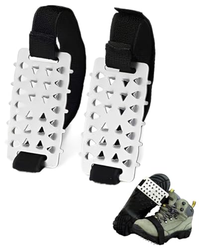 MOPZIJA 1 paire Crampons Antidérapants pour Chaussures et Bottes, Inoxydable Crampons Neige Chaussures avec 26 Dents, Glace Traction Antidérapant, pour Hiver...