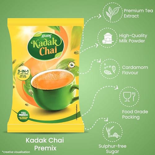 Image of Atlantis 3 in 1 Instant Kadak Cardamom Tea and Coffee Premix Powder Combo (Contains Tea, Coffee, Milk and Sugar) 1 Kg each for Vending Machines /Manual Use