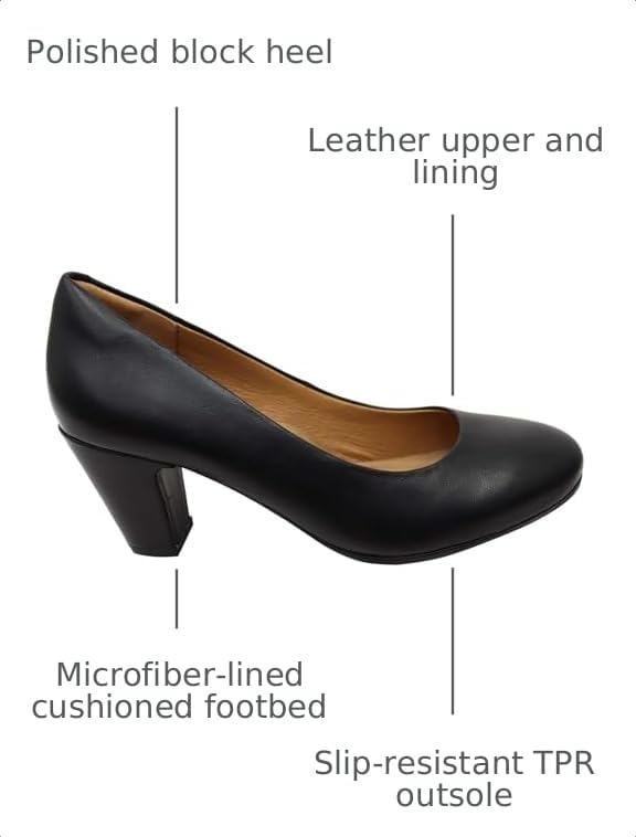 Image of Sofft Lana Heeled Sandals for Women - Leather Lining and Upper - Microfiber Footbed - Closed Toe Style Black 8.5 M (B)