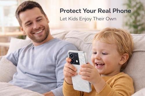 Image of Toy Mobile Phone for Kids - Non-Working Dummy Smartphone Model | 1:1 Realistic Plastic Display | Safe Pretend Play Phone for Toddlers | Poco X6 5G White Design (Fake Model)