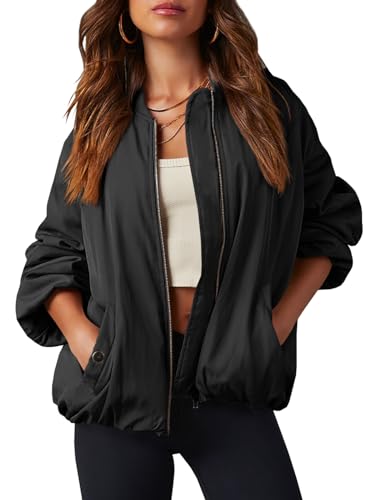 Tankaneo Womens Zip Up Bomber Jacket Oversized Fashion Casual Fully Lined Winter Coats With Pockets2