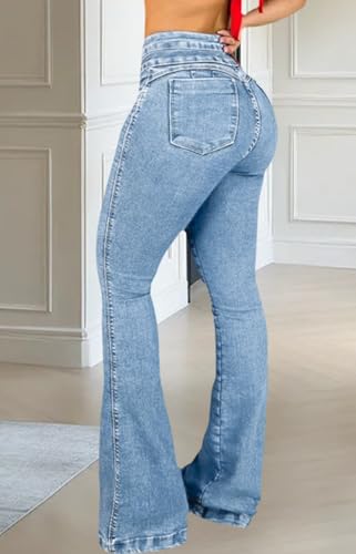 CutieLove Women's Bell Bottom Jeans High Waisted Stretchy Flared Denim Pants3