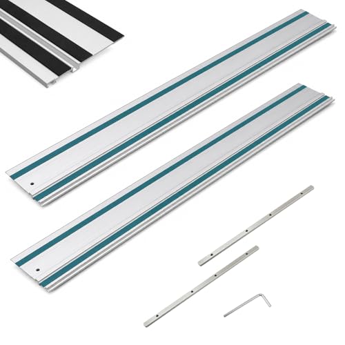 Führungsschiene 2800 mm kompatibel mit Makita Tauchsägen 2x 1400 mm Alu-Schiene mit Verbinder für präzise Längs- Gehrungs- und Geradschnitte