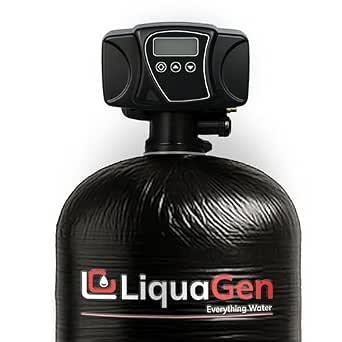 LiquaGen Smart Automatic Backwashing Calcite pH Neutralizer – Whole House Acid Neutralizer Filter System – Raises Low pH, Protects Plumbing & Appliances, Long-Lasting Home Water Filtration (20 GPM)