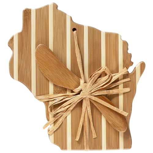 Tabla para servir Totally Bamboo Wisconsin con cuchillo miniatura 3