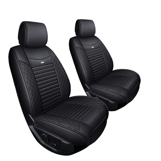 Aierxuan 2 Front Seat Covers for 2009-2023 Ford F150 Truck Seat Covers Waterproof Leather Seat Protectors Custom Fit for 2017-2023 F250 F350 F450(2 PCS Front, Black)