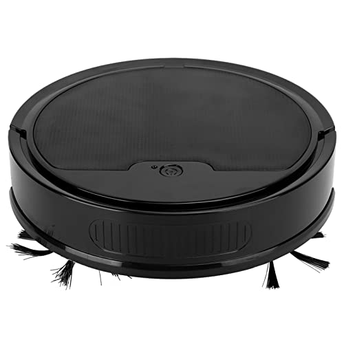 AUNMAS Robot Aspirapolvere 1600Pa 2000mAh, Spazzatrice Intelligente con Ricarica USB 3 in 1, Spazzatrice Silenziosa per di Animali Domestici, Pavimenti Duri, Tappeti (BLACK)