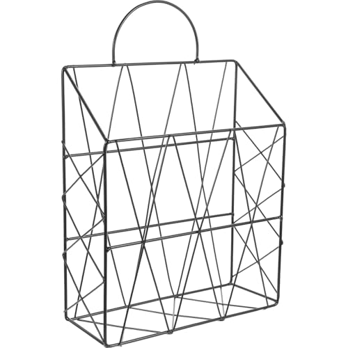 HOMOBABE 壁掛け鉄製マガジンラック ブックオーガナイザー 新聞ファイル収納 軽量省スペース 家 オフィス用装飾ホルダー