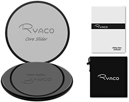Ryaco Core Sliders, Dual Sided Strength Slides, Exercise Sliders Gliding Discs with Carry Bag, Use on Carpet or Hardwood Floors, Abdominal Exercise Equipment (Grey)