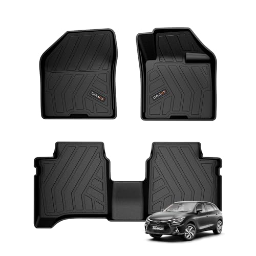 Image of Q Po Glanza (MAX) Jun 2019 - Present ECO TPE Car Floor Mat | Anti Slip All Weather Mats for Glanza (Black)