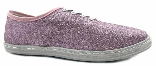 Shoes 18 Womens Canvas Shoes Lace up Sneakers 324 Pink Glitter 10