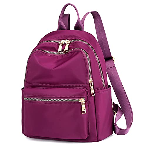 FORRICA Womens Backpack Casual Daypack Oxford Cloth Girls School Bags Waterproof Rucksack Lightweight Travel Backpack Purple L