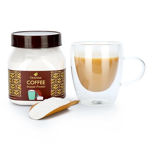 Image of Octavius Instant Coffee Premix - 500 Gm Jar (Pack of 2) | 1 Min 3 In 1 Sachets | Hot & Cold | Instant Cappuccino - 1 Kg Jar