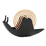 Snail Mosquito Coil Holder Iron Metal Fireproof Incense Burner Bracket,Animal Mosquito Incense Coil Holder Hanging Coil Rack for Home Office Bedroom Decor,Mosquito Coil Ornament (Black)