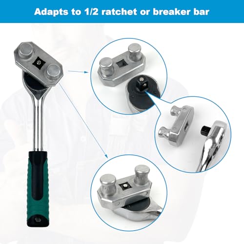 Image of 2Pack 77455 Cable bending tool, 1 /2 Inch Ratchet Connection for Most Wires, Maximum Bend 500 MCM, Convenient Labor Saving Knuckle Guard, Upgraded Wire Benders and Cable Benders