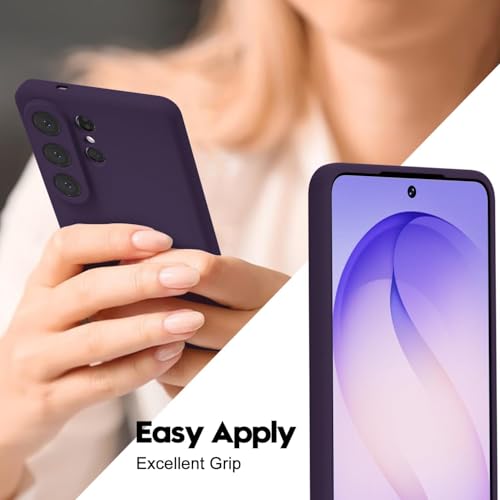 Image of DIZORO Microfiber Candy Case Compatible with Samsung S26 Ultra 5g Smooth Touch Cushion Liquid Soft Silicone Gel Rubber Phone Cases Non-Slip Full Body Protective Shockproof Back Cover (New Deep Purple)