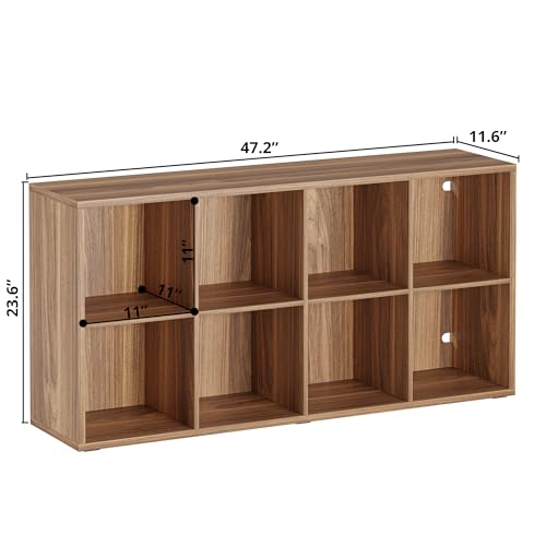 IRONCK-8-Cube-Storage-Organizer-Reversible-Cube-Bookshelf-Oak-Brown-8-cube-reversible-shelf-organizer-Bookshelf-or-TV-stand-Extra-thick-frame-FSC-certified-Anti-tip