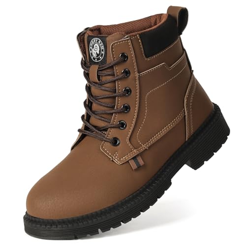 Image of ANGRYRAM Steel Toe Work Boots Waterproof & Slip Resistant for Men Women | ASTM Standard Safety Shoes, Width Option, Anti-puncture Midsole, Non-silp Rubber Outsole, Arch Support, For Work & Outdoors