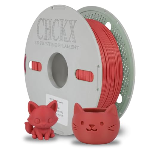 CHCKX Glass Fiber PETG Filament 1.75mm Red 1kg PETG-GF 3D Printing Filament High Impact Resistance Durability & Stiffness for Most FDM 3D Printers