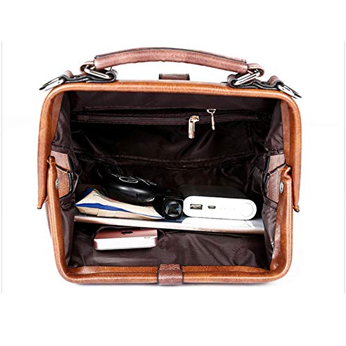 DieffematicDJB Bolso Mujer Bolsos de Damas Cadena de señoras Rivet Retro PU Cuero Crossbody Bolsa Bolso de Hombro Lady Doctor Bag Helch Bag (Color : Gray)