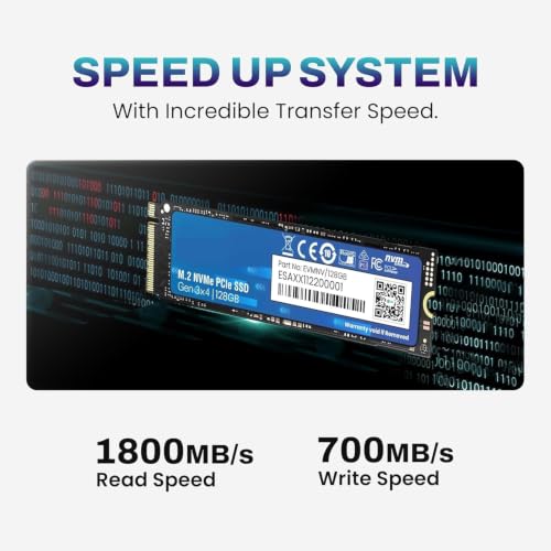 Image of 128GB NVMe M.2 SSD 2280 | PCIe Gen 3x4 Internal SSD | Up to 1800MB /s Read 700MB /s Write | Laptop Desktop Upgrade Storage | 5 Year Warranty
