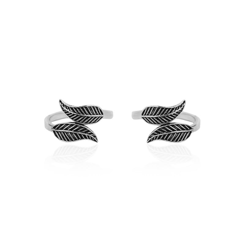 Buy 925 Silver Leaf Antique Toe Ring Online | Gift for Every Occassion | With Certificate of Authenticity and 925 Stamp | 6 Month Warranty-image-32