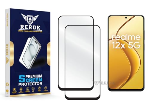 Image of Gorilla Tempered Glass Screen Protector Compatible with Realme 12x 5G [Pack of 2] | Edge-to-Edge, Bubble-Free, Case Friendly, Easy Installation Kit