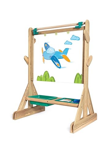Hape Outdoor Staffelei, Kinderstaffelei für Draußen, aus witterungsbestädnigem Holz, ab 3 Jahren