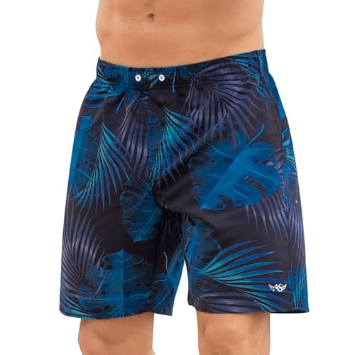 Angel season Mens Swim Trunks Board Shorts 7 Inch Inseam Swimsuit Trunks Quick Dry Beach Shorts Swimwear Bathing Suit Black