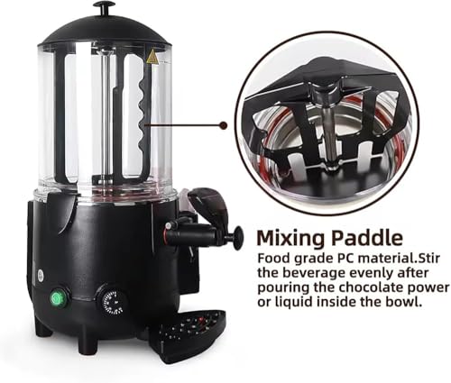 Dispensador comercial de chocolate caliente con control automático de temperatura y agitación, diseño a prueba de goteo para cafeterías y tiendas de bebidas