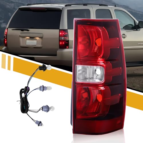 CLERYYE Tail Light Assembly Compatible with Chevy Tahoe Suburban 1500 2500 2007-2014, Halogen Type Factory-Style Rear Lamp Replace 25862702 22837924 GM2801196, W/Bulb, Right Passenger Side