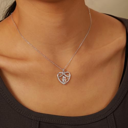 LOVECOM S925 Sterling Silver Infinity Love Heart Necklaces for Women Grandma Granddaughter Cute I Love You Forever CZ Chain Pendant Necklace Christmas Birthday Jewelry Gifts for Mom Dad Daughter4