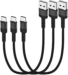 SUMPK USB C Cable Short [30cm 3 Pack], 30cm Android Charging Cable Type C USB 2.0 Nylon Braided Fast Charging Compatible for Samsung Galaxy S10 S9 Note 8,LG G6 V20,Google Pixel 2 XL