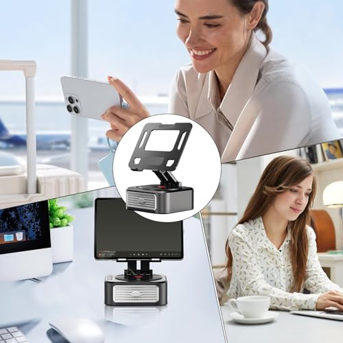 Support téléphone enceinte bluetooth rotatif et pliable avec son stéréo