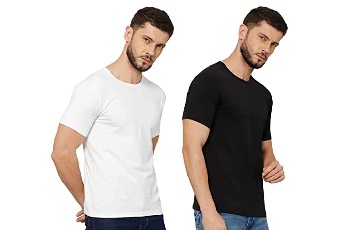 Image of T-Shirt for Men - 100% Cotton Casual T-Shirt | Half Sleeve, Round Neck 4 Way Stretch Fabric | Slim Fit T-Shirt
